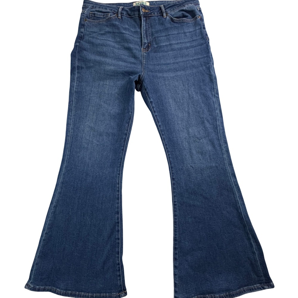 Rockin' C Womens Blue Flare Bell Bottom‎ Jeans Size 34 (W40in.xL31.5in.)